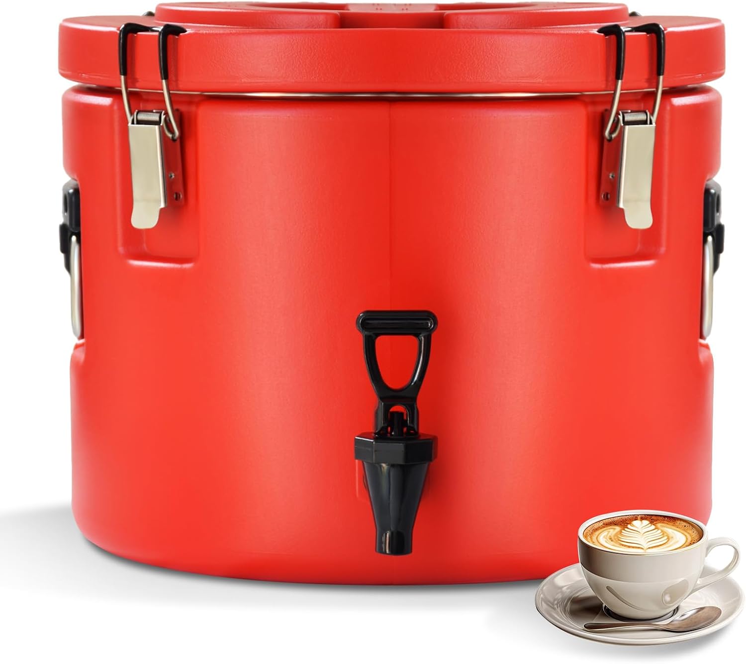 20L/5Gal Insulated Beverage Dispenser, Ice & Hot Drink Dispenser with Spout Spigot and Portable Handles,Thermal Hot and Cold Drink Server Dispenser for Restaurant Drink Shop