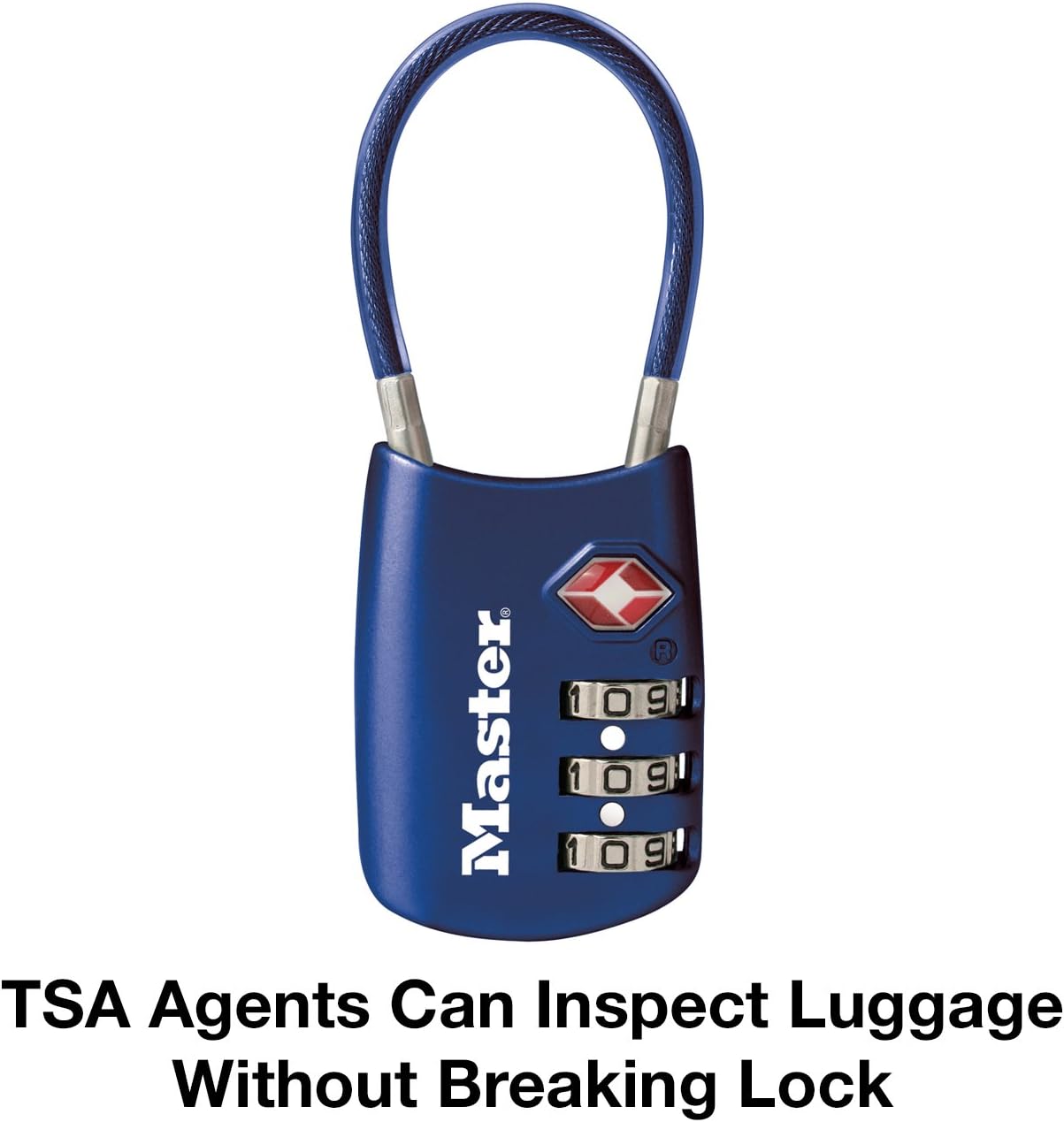 Master Lock 4688D Set Your Own Combination TSA Approved Luggage Lock, 1 Pack, Silver