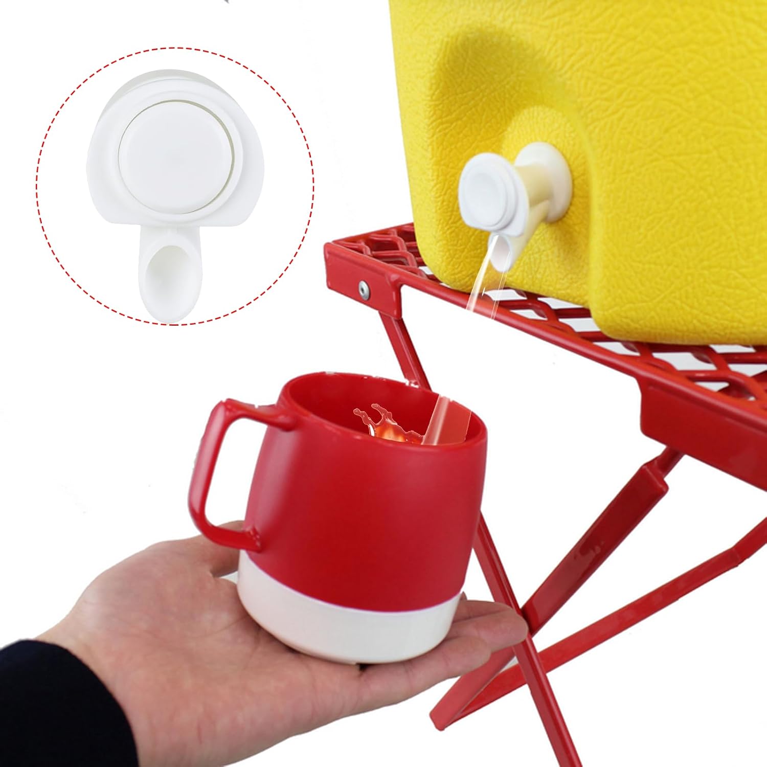 2 Piece Push-Button Cooler Spigot for Igloo 2, 3, 5, 10 Gallon Beverage Cooler, Reusable Water Cooler Kettle Faucet Replacement Parts