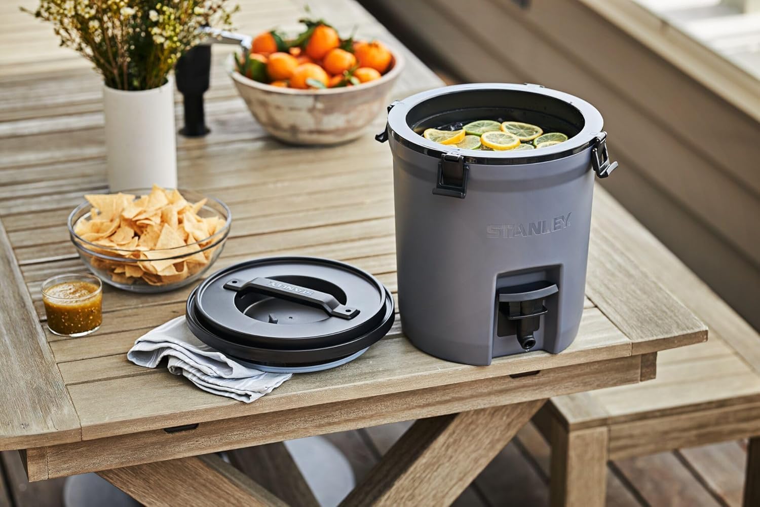 STANLEY Adventure Fast Flow Water Jug 2 Gallon Leakproof Ice Water Dispenser Insulated Beverage Cooler Easy Pour Spigot and Latched Foam Lid BPA-Free