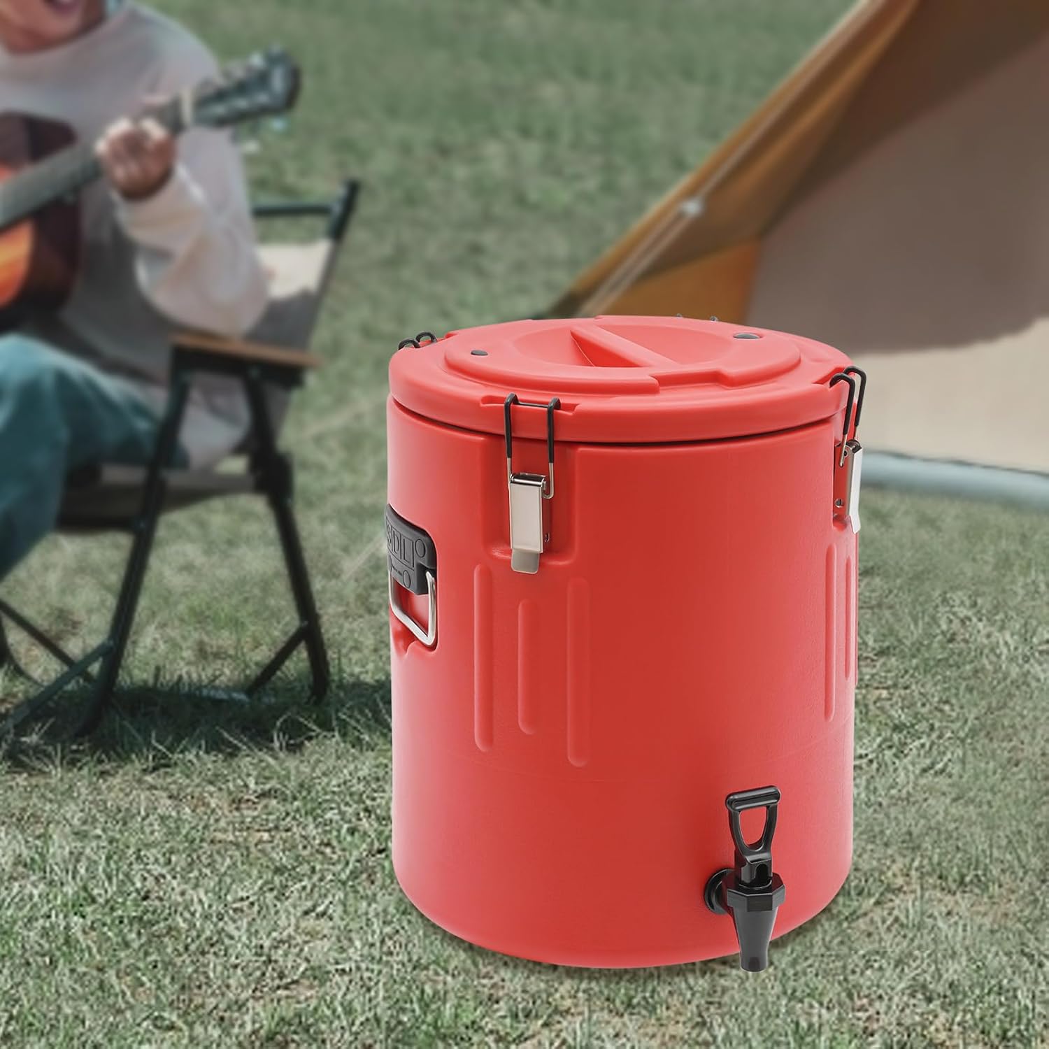 Insulated Beverage Dispenser - 7.5Gal Stainless Steel Hot and Cold Beverage Server with Spigot Handle, Commercial Thermal Container for Water Coffee Drink Catering Restaurant