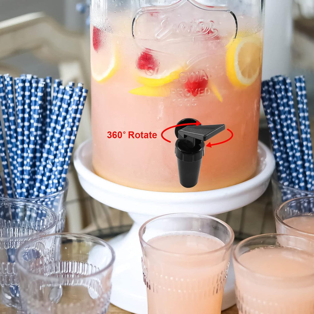 2 Pcs BPA-Free Replacement Cooler Faucet Water Bottle Jug, Water Dispenser Tap Set Reusable Spigot Spout Water Beverage Lever Pour Dispenser Valve Water Crock Tap (Black)