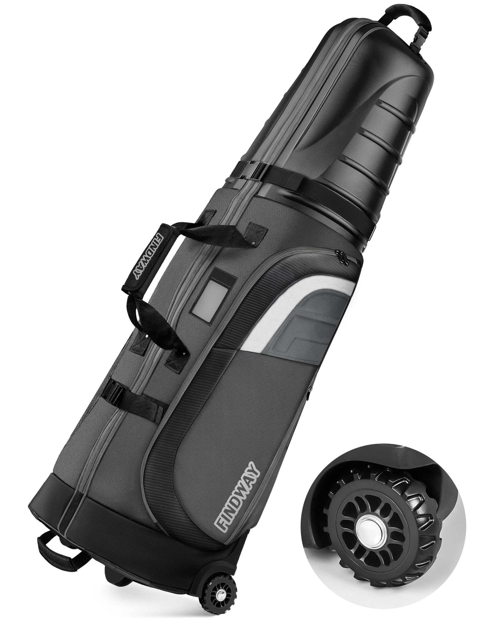 Findway Golf Travel Bags for Airlines with Wheels and ABS Hard Case Top, Protect Your Clubs, Waterproof 1680D Oxford Fabric and Oversize Tank Wheels, Lightweight and Easy to Maneuver