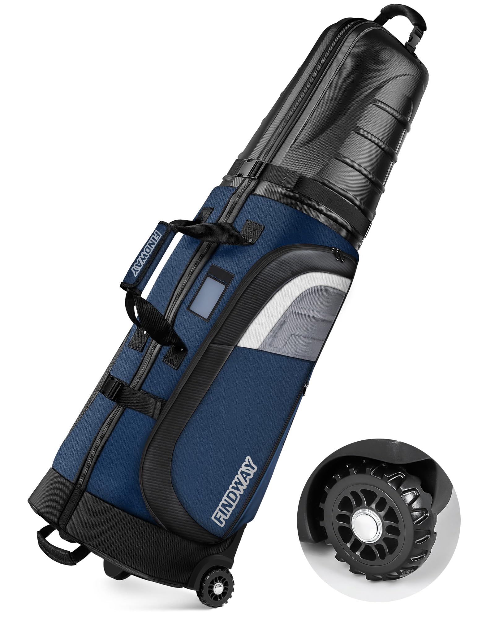 Findway Golf Travel Bags for Airlines with Wheels and ABS Hard Case Top, Protect Your Clubs, Waterproof 1680D Oxford Fabric and Oversize Tank Wheels, Lightweight and Easy to Maneuver